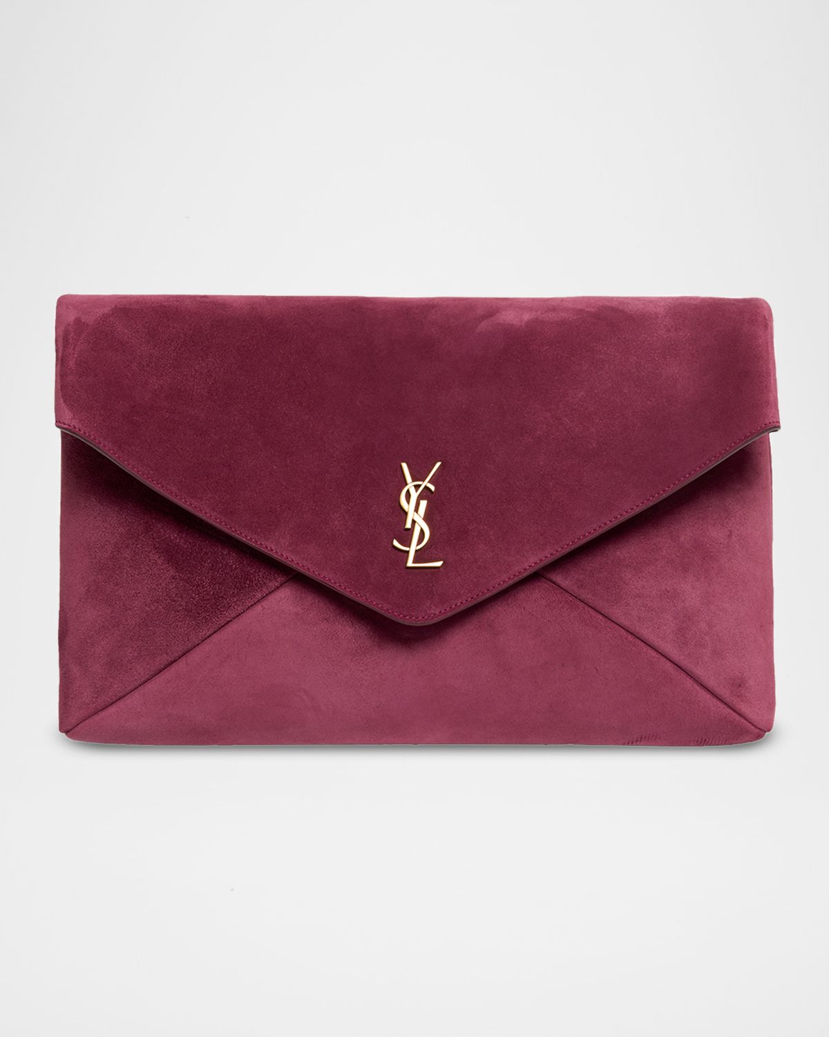 Saint Laurent YSL XXL Suede Envelope Pouch Clutch Bag