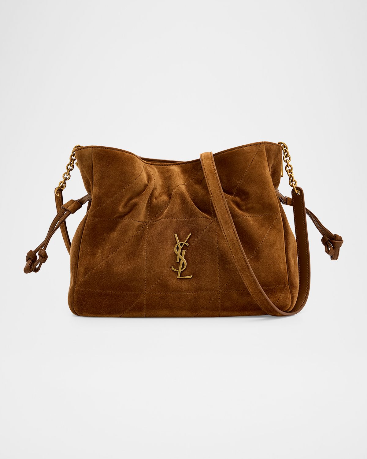 Saint Laurent Jamie YSL Quilted Suede Shoulder Bag