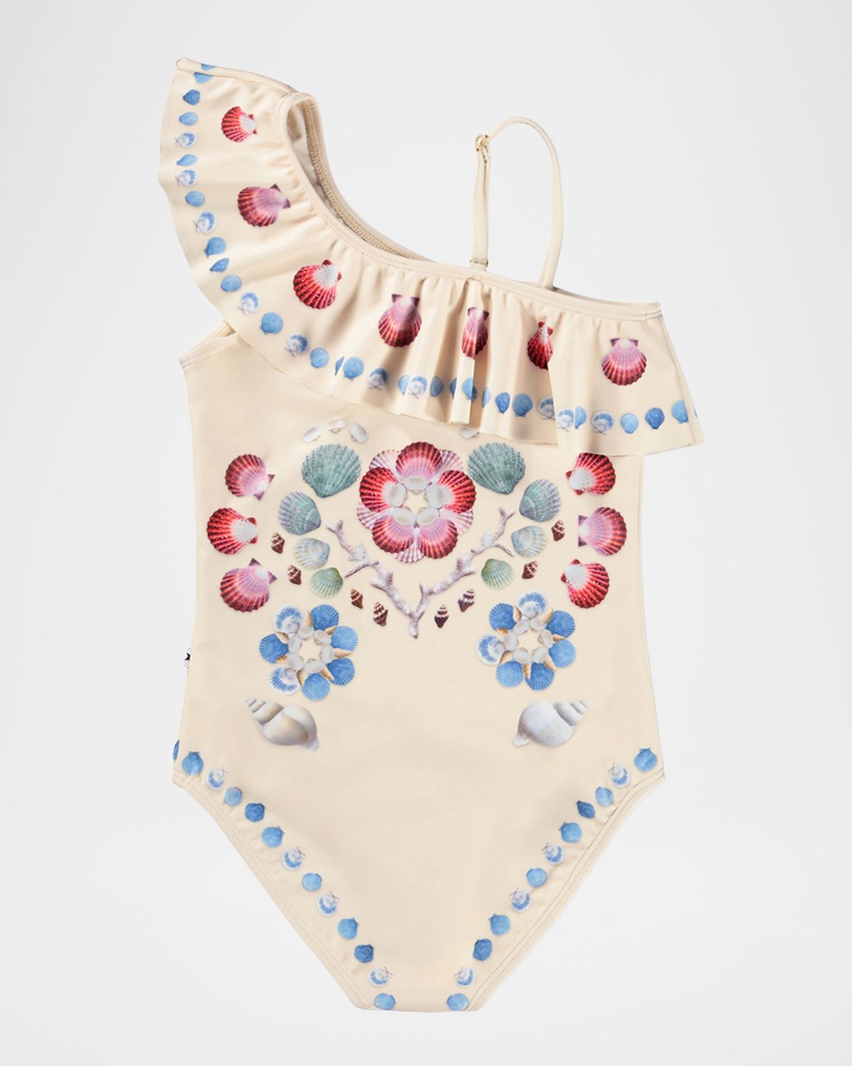 Molo Girl 's Net Asymmetric One-Piece Swimsuit