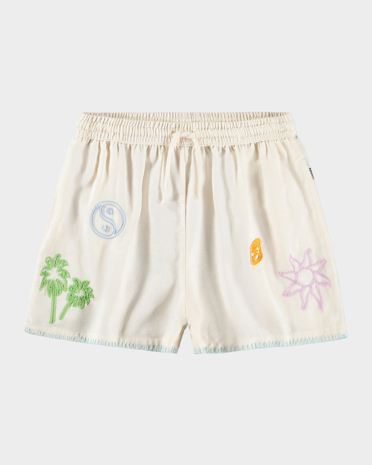 Molo Girl 's Annabella Embroidered Organic Cotton Shorts