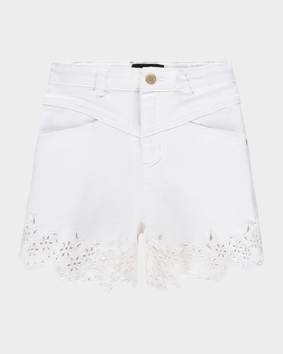 Molo Girl 's Adalyn Scalloped Broderie Shorts