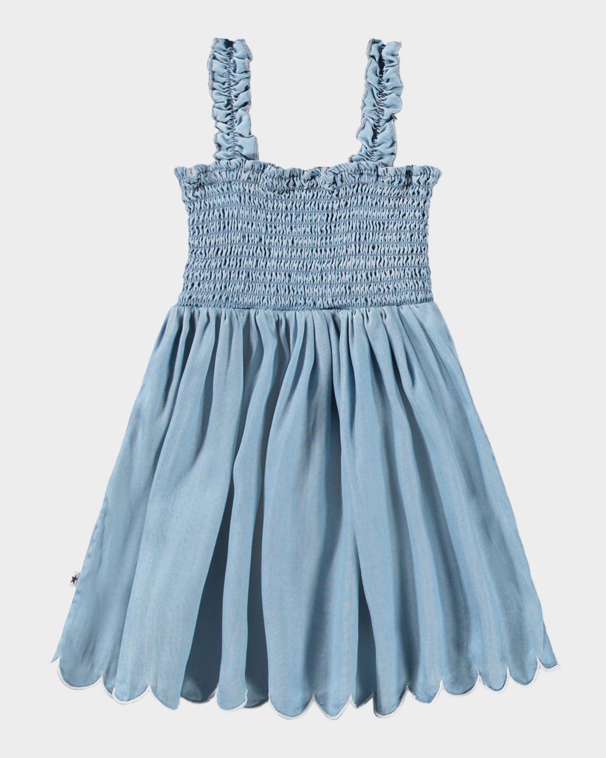 Molo Girl 's Carella Smocked Viscose Dress, Size 12M-2