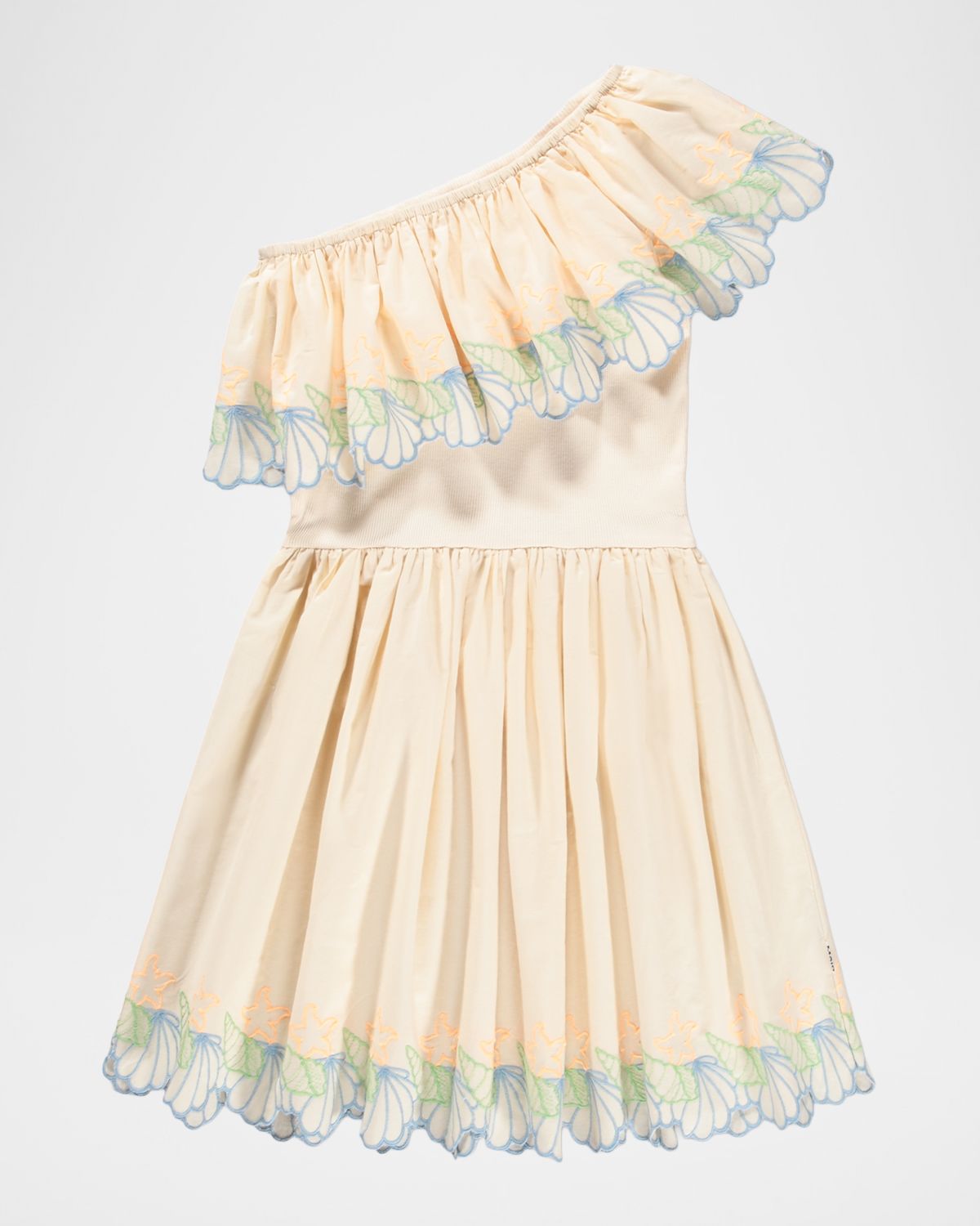 Molo Girl 's Cato Scalloped Asymmetric Ruffle Dress