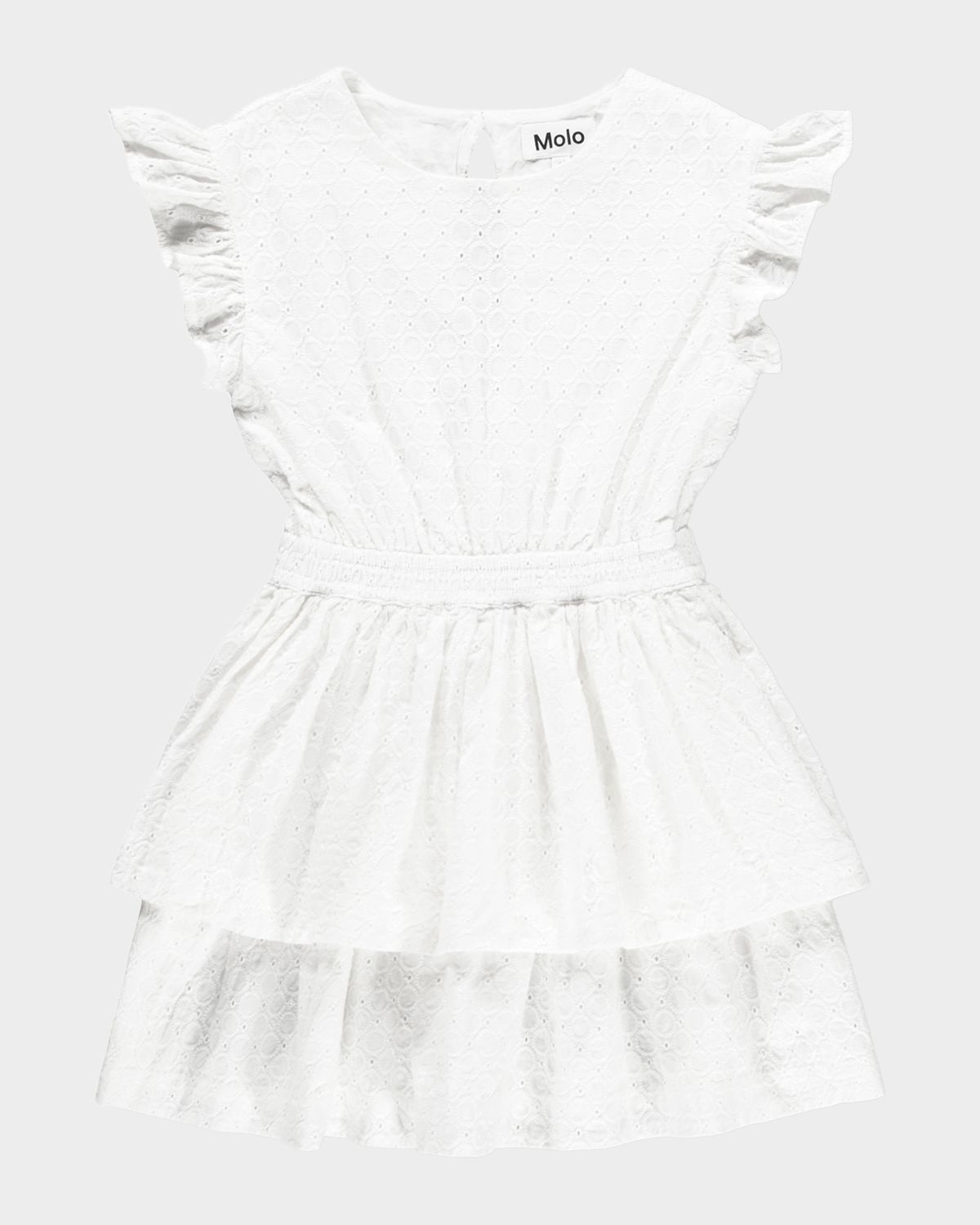 Molo Girl 's Carma Tiered Broderie Anglaise Dress