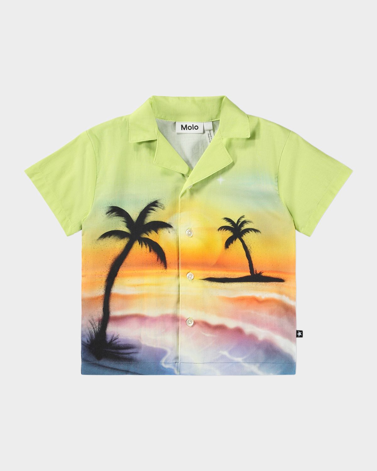Molo Boy 's Eyou Organic Cotton Camp Shirt, Size -2
