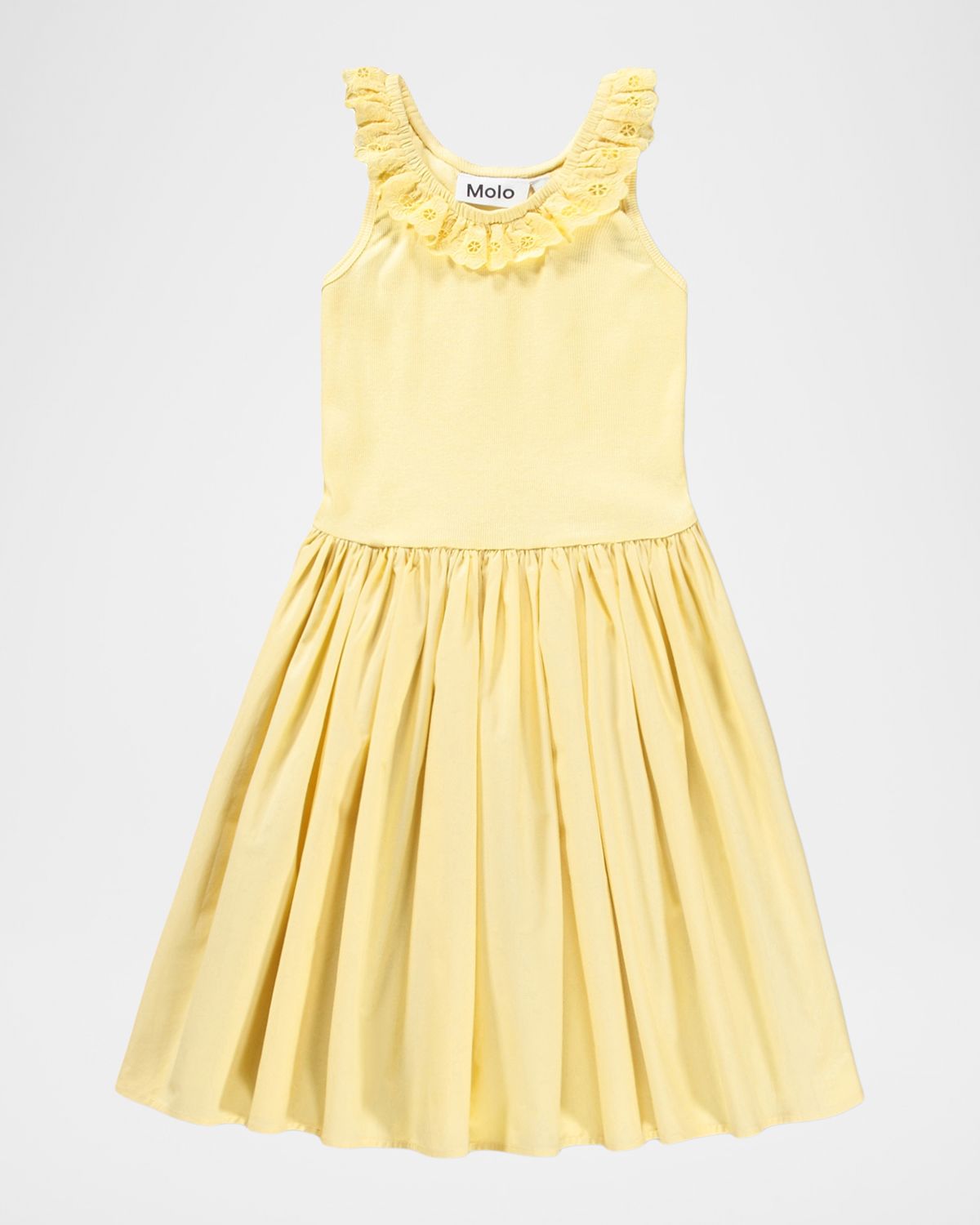 Molo Girl 's Croco Sleeveless Ruffled Combo Dress