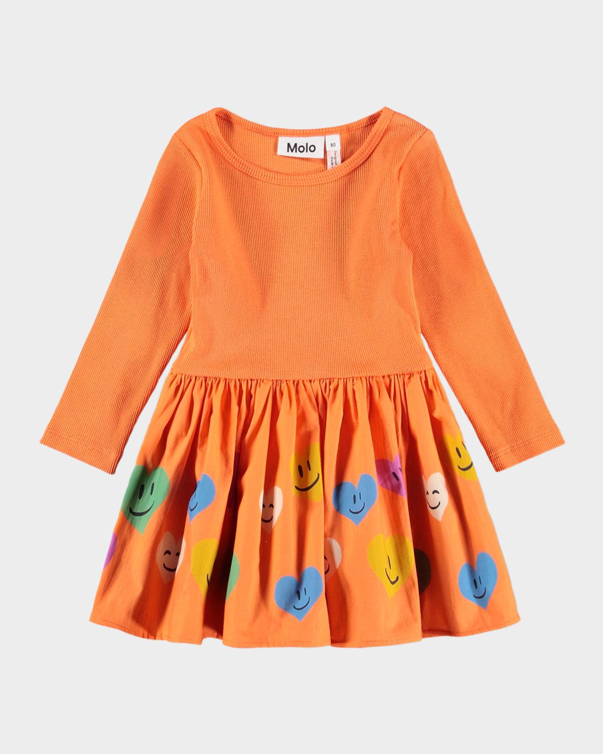Molo Girl 's Candi Long-Sleeve Heart-Print Dress, Size 6M-2