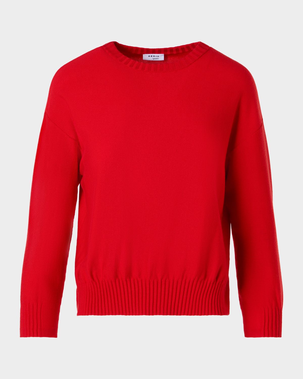 Akris punto Merino Wool Knit Crewneck Sweater