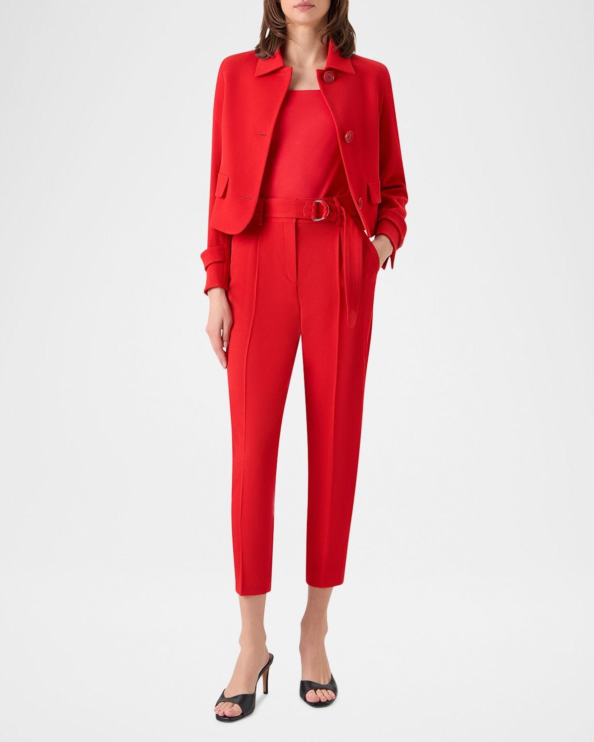 Akris punto Single-Breasted Wool Tricotine Boxy Jacket | Thumbnail 2