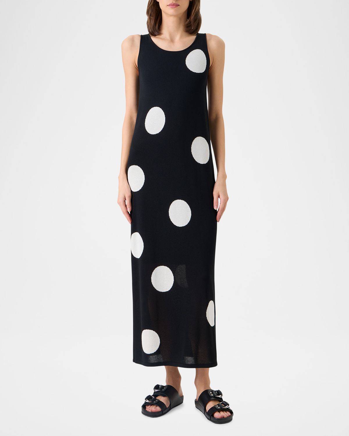Akris punto Polka Dot Knit Sleeveless Midi Dress | Thumbnail 2