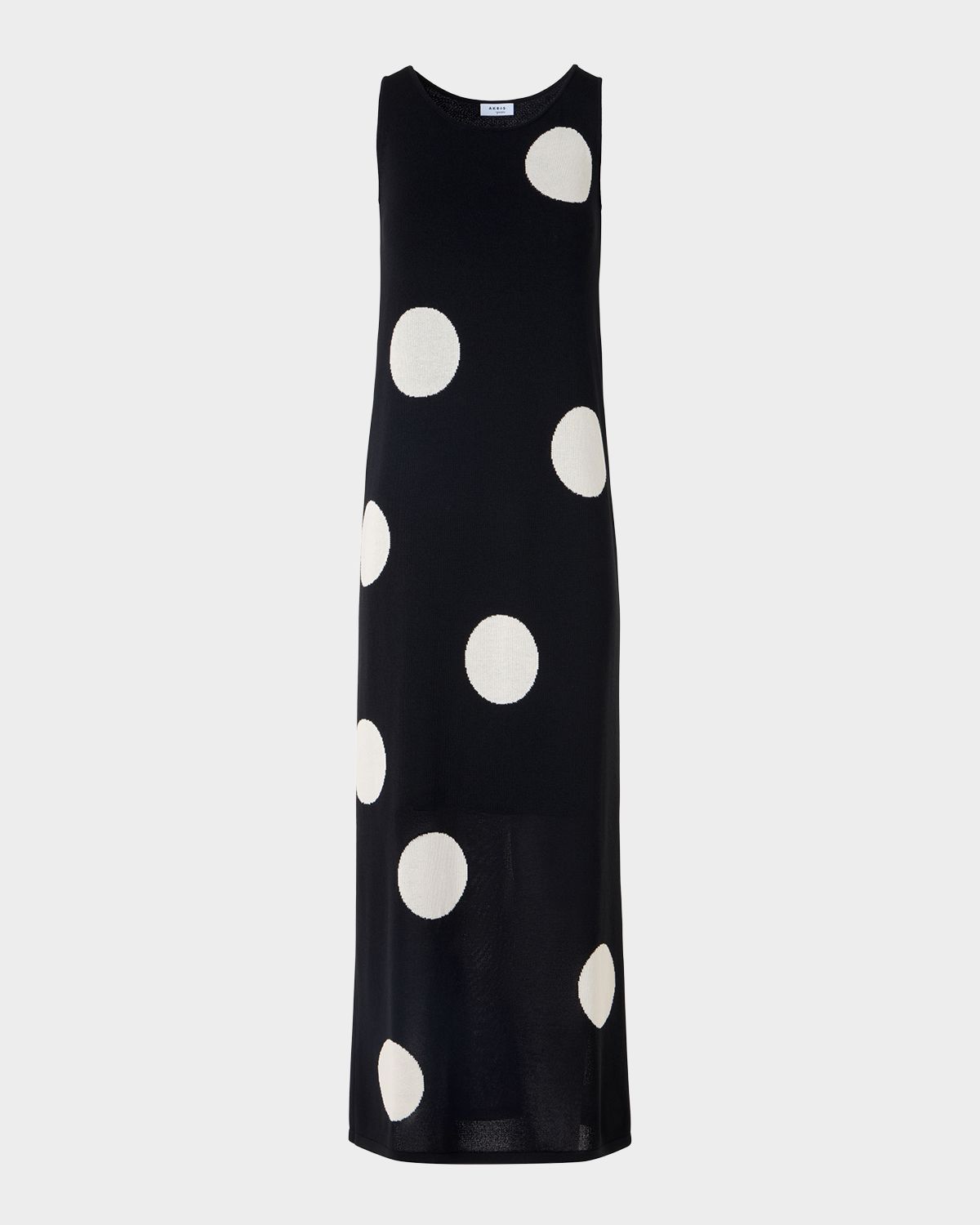 Akris punto Polka Dot Knit Sleeveless Midi Dress