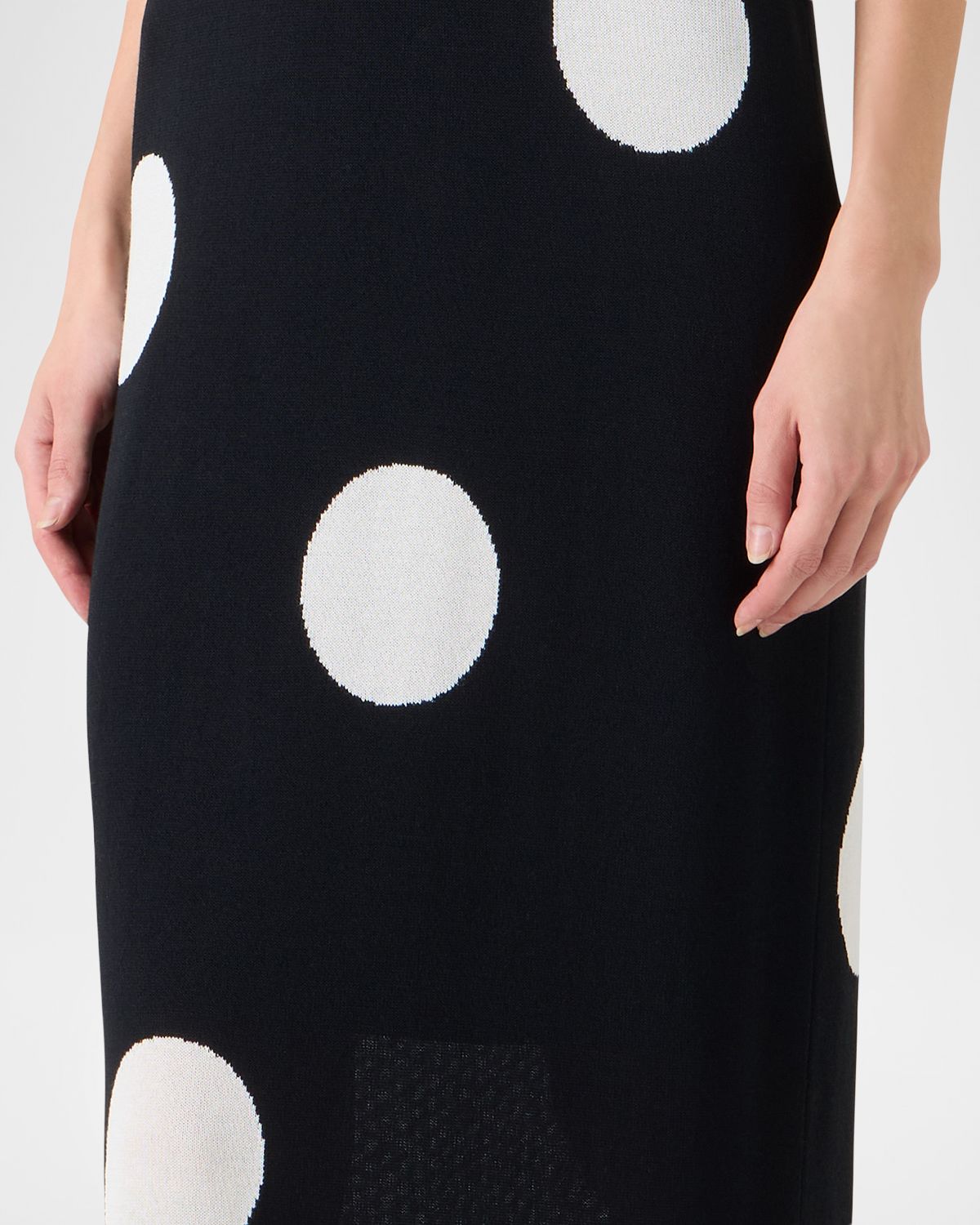 Akris punto Polka Dot Knit Sleeveless Midi Dress | Thumbnail 5