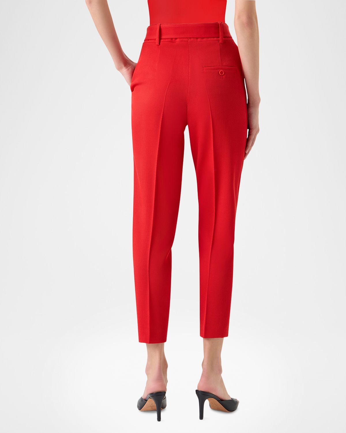 Akris punto Fred Wool Tricotine Tapered-Leg Ankle Pants With Belt | Thumbnail 3 Akris punto Fred Wool Tricotine Tapered-Leg Ankle Pants With Belt | Thumbnail 3
