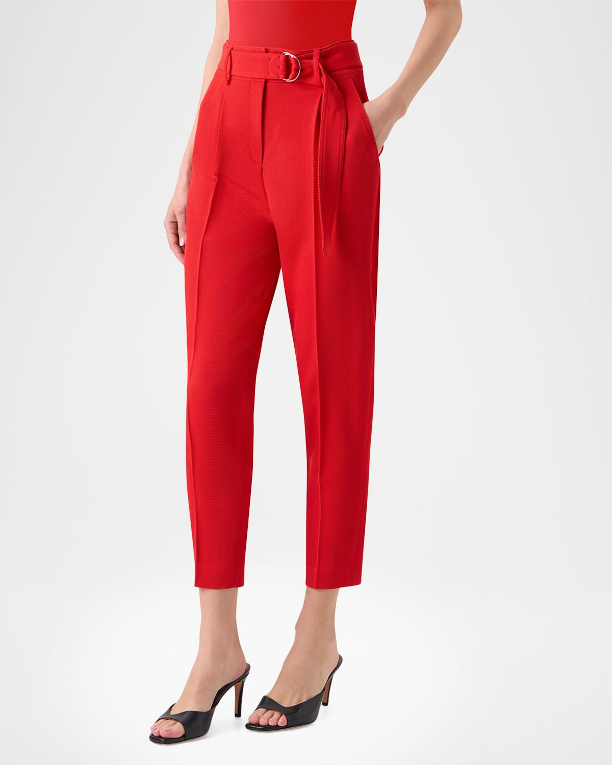 Akris punto Fred Wool Tricotine Tapered-Leg Ankle Pants With Belt | Thumbnail 4 Akris punto Fred Wool Tricotine Tapered-Leg Ankle Pants With Belt | Thumbnail 4