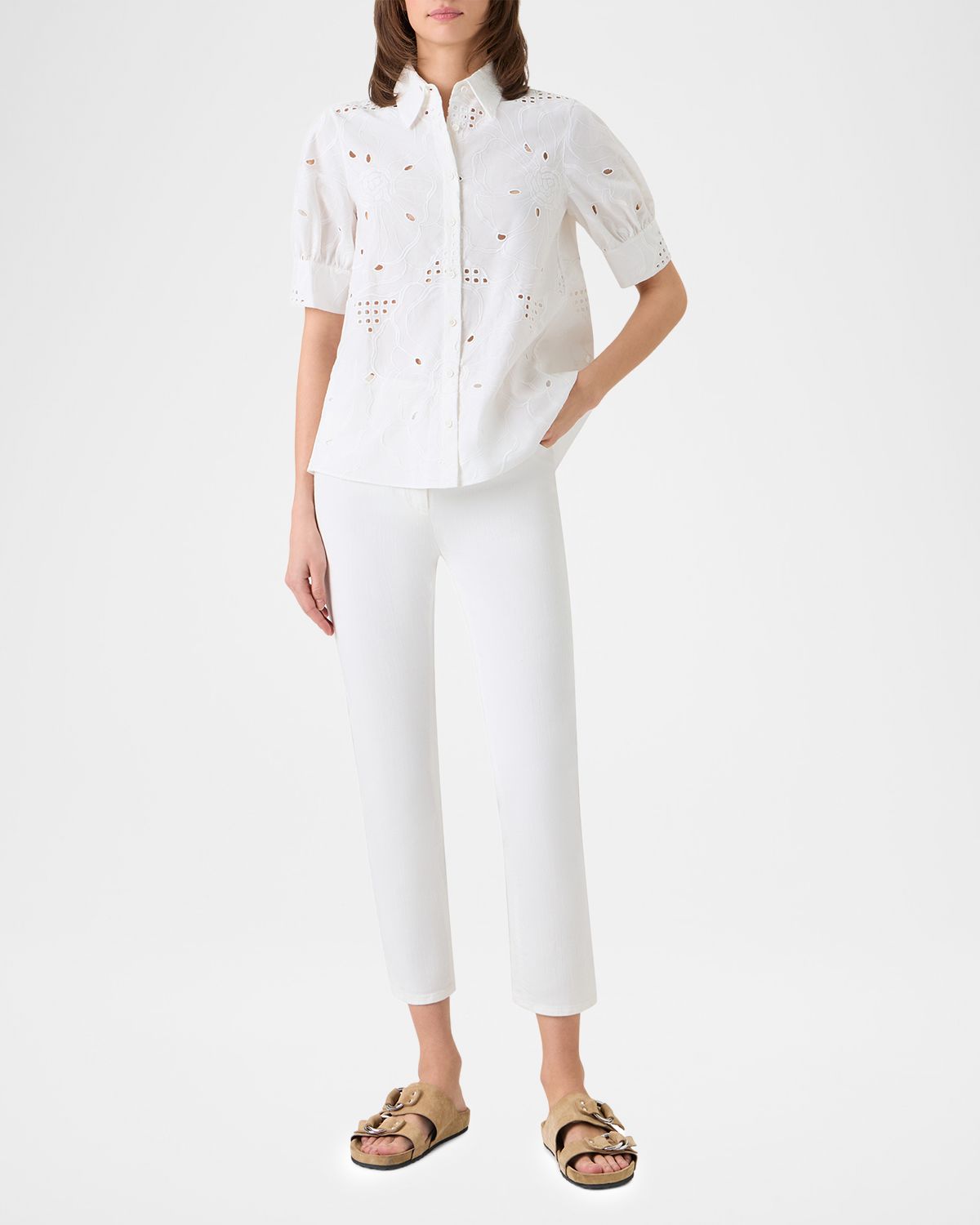 Akris punto Flower Eyelet Embroidered Cotton Poplin Blouse | Thumbnail 6 Akris punto Flower Eyelet Embroidered Cotton Poplin Blouse | Thumbnail 6