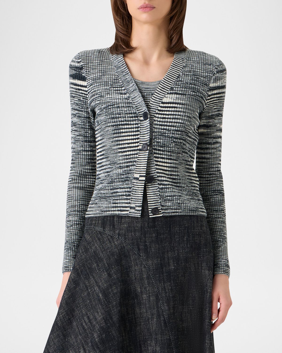 Akris punto Space Dye Ribbed Merino Cardigan | Thumbnail 6