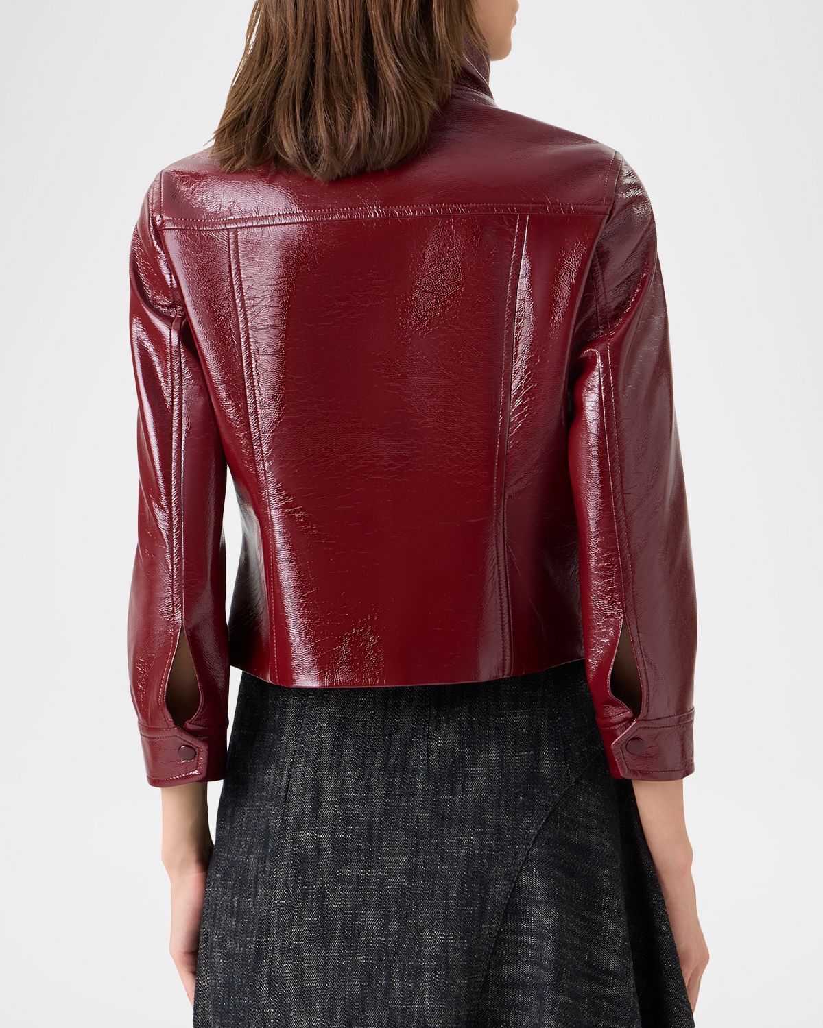 Akris punto Faux-Leather Trucker Jacket | Thumbnail 3 Akris punto Faux-Leather Trucker Jacket | Thumbnail 3