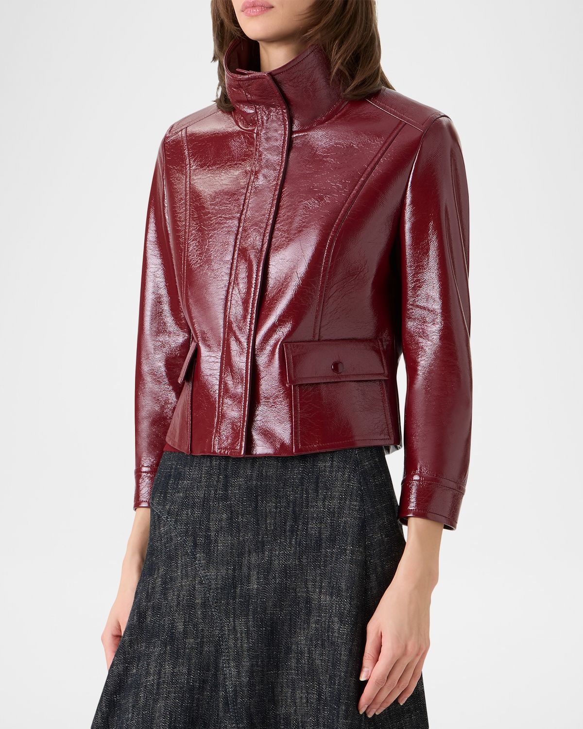Akris punto Faux-Leather Trucker Jacket | Thumbnail 4 Akris punto Faux-Leather Trucker Jacket | Thumbnail 4