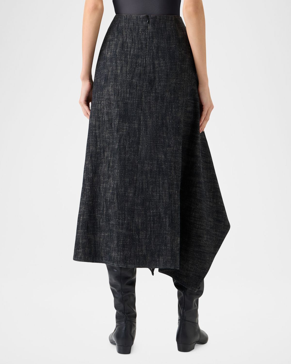 Akris punto Washed Heavyweight Cotton Denim Midi Skirt | Thumbnail 5 Akris punto Washed Heavyweight Cotton Denim Midi Skirt | Thumbnail 5