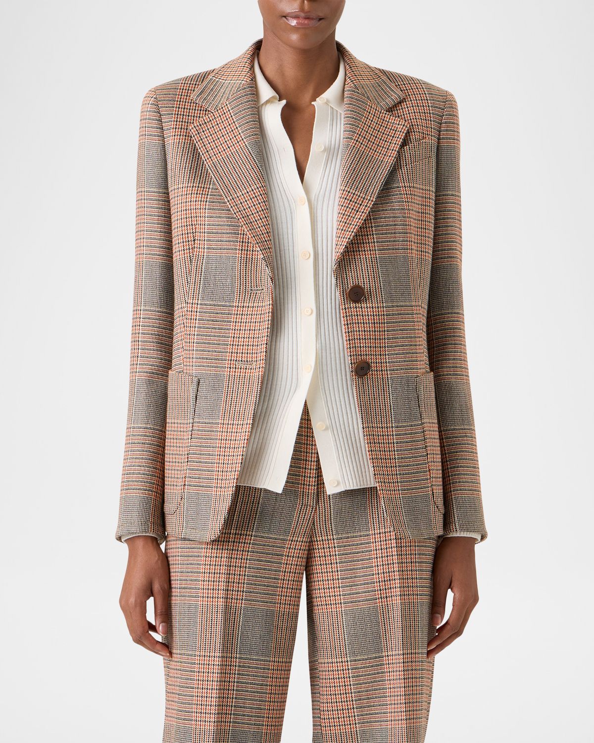 Akris punto Glen Check Twill Two-Button Jacket | Thumbnail 6 Akris punto Glen Check Twill Two-Button Jacket | Thumbnail 6