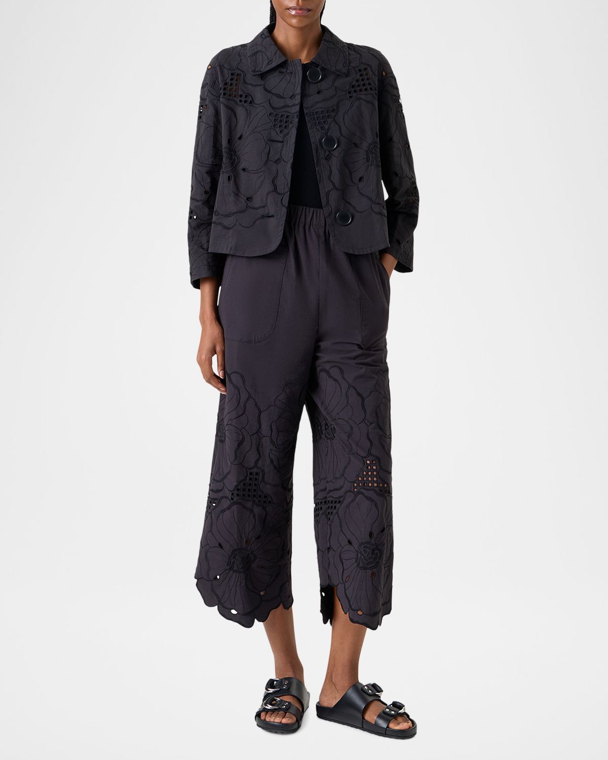 Akris punto Flower Eyelet Jacket in Cotton Poplin | Thumbnail 6