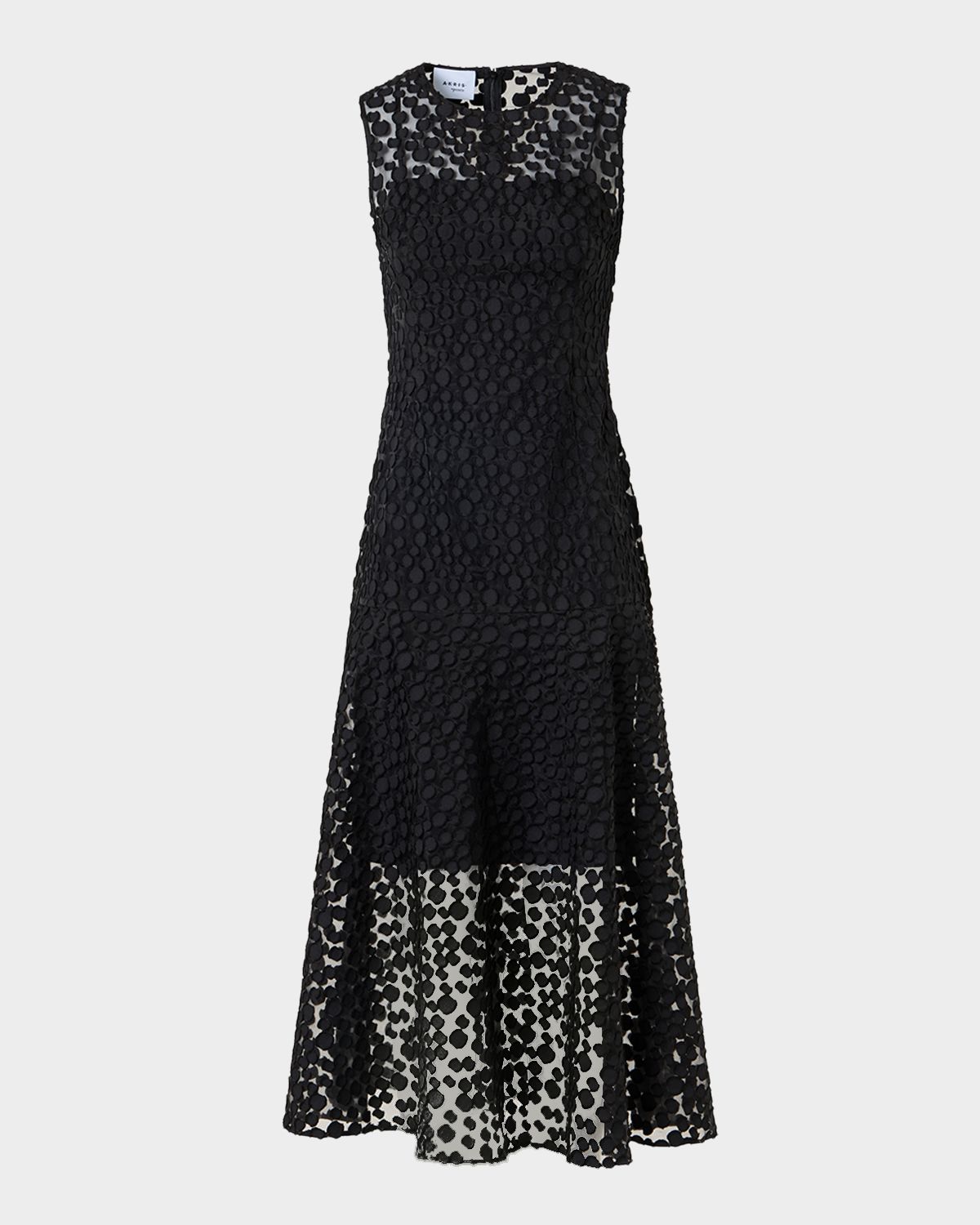 Akris punto Sleeveless Dot Tulle Midi Dress