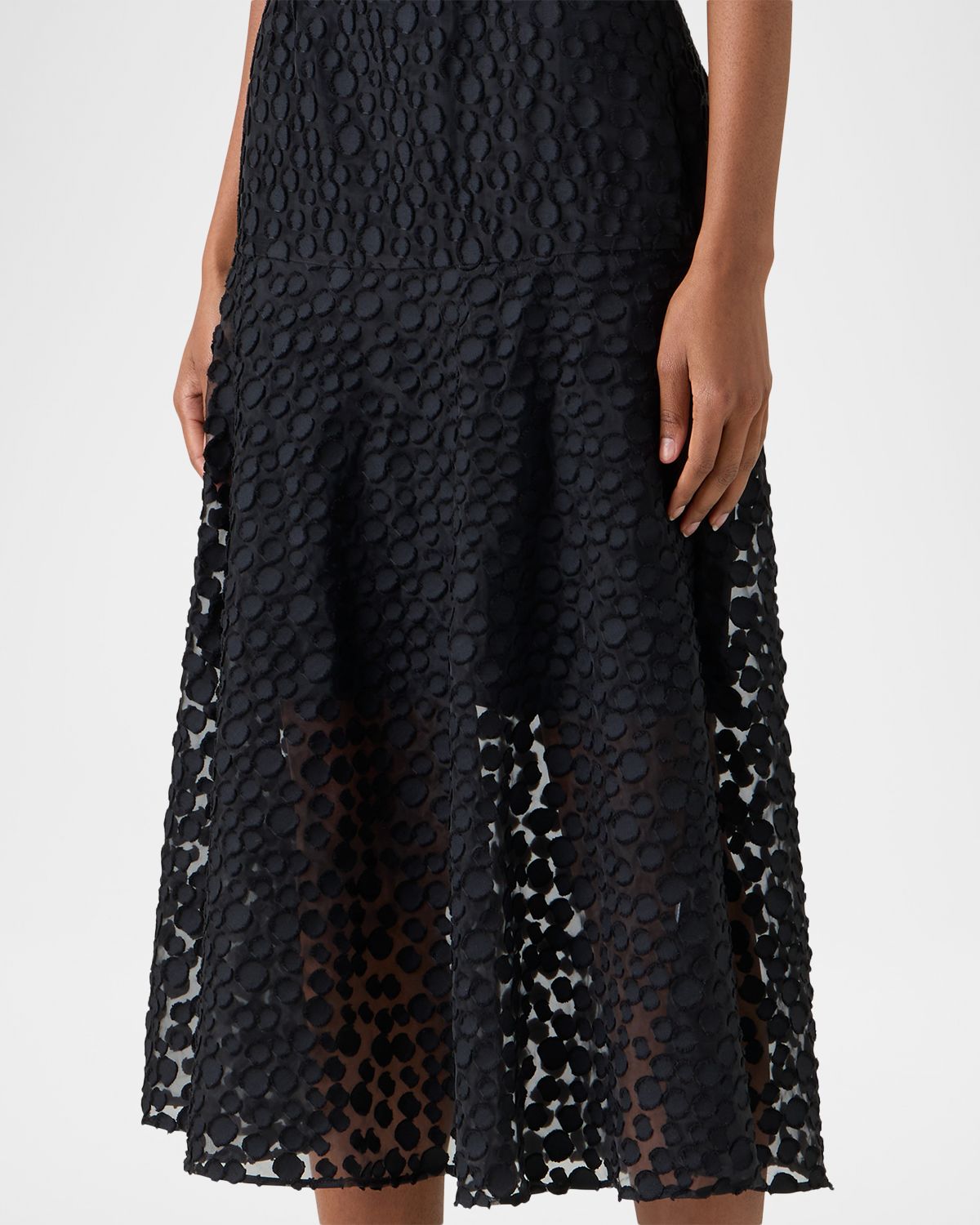 Akris punto Sleeveless Dot Tulle Midi Dress | Thumbnail 5 Akris punto Sleeveless Dot Tulle Midi Dress | Thumbnail 5