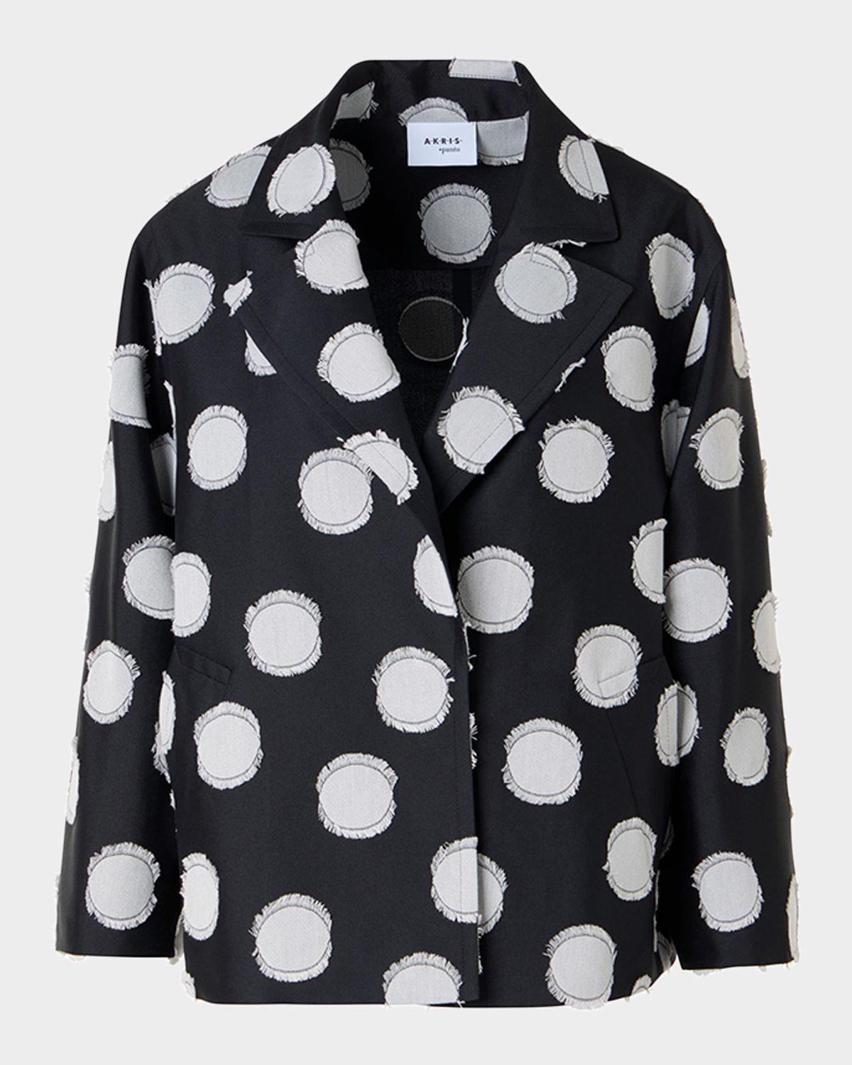 Akris punto Fringed Polka Dot Jacquard Oversized Jacket