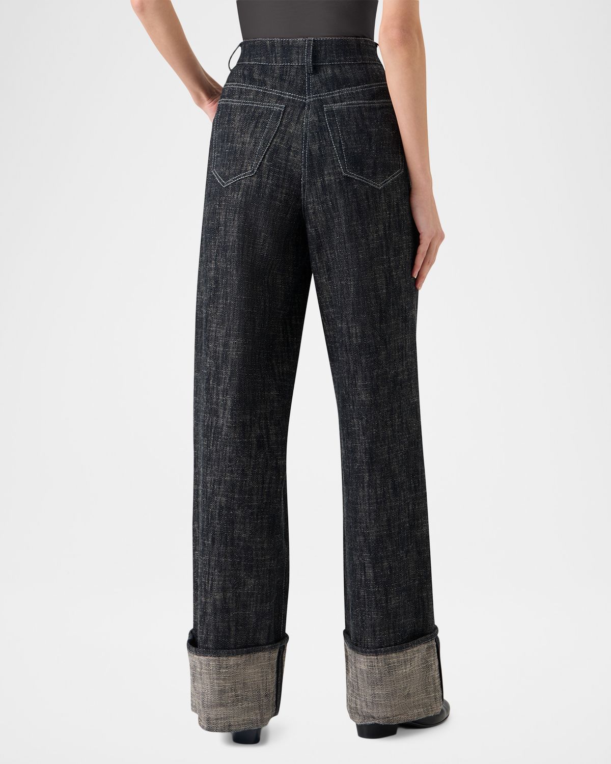 Akris punto Cooper Heavyweight Denim Wide-Leg Cuffed Pants | Thumbnail 5 Akris punto Cooper Heavyweight Denim Wide-Leg Cuffed Pants | Thumbnail 5