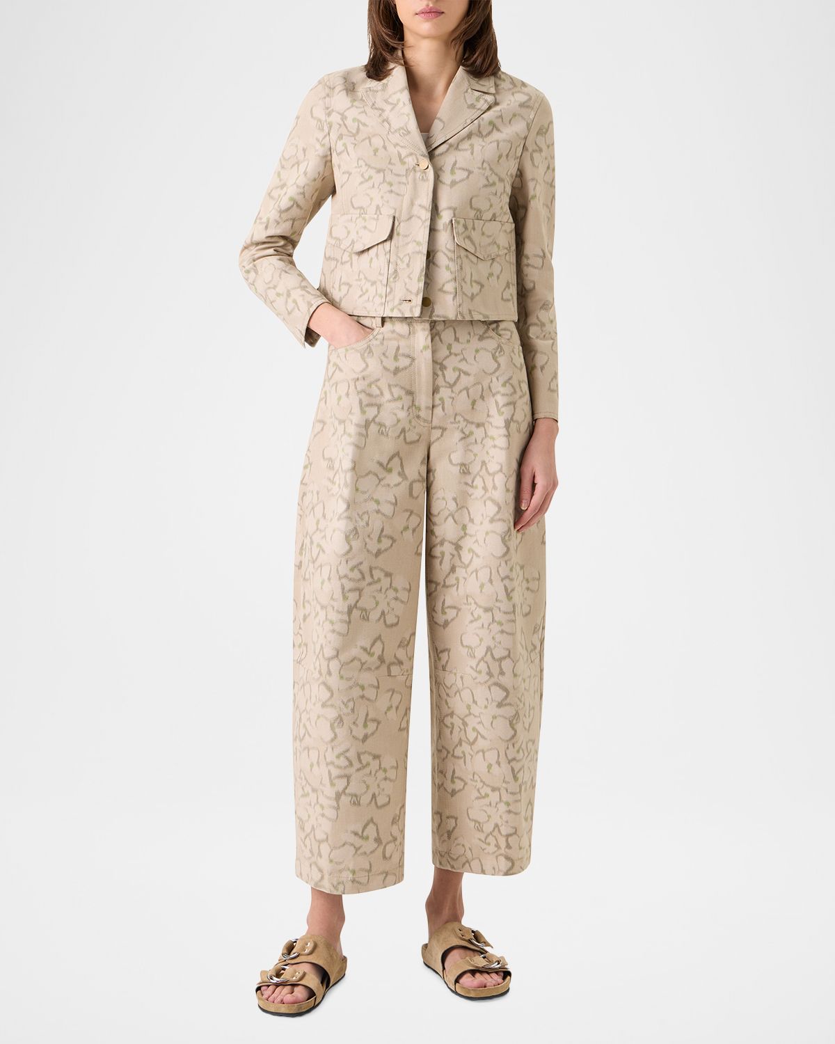 Akris punto Ikat Flower Print Cotton Canvas Boxy Jacket | Thumbnail 6 Akris punto Ikat Flower Print Cotton Canvas Boxy Jacket | Thumbnail 6