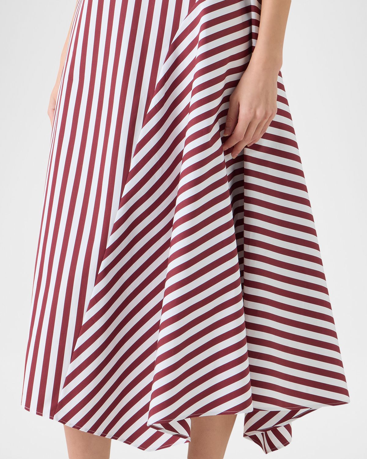 Akris punto Striped Cotton Poplin Cap-Sleeve Handkerchief Midi Shirtdress | Thumbnail 5 Akris punto Striped Cotton Poplin Cap-Sleeve Handkerchief Midi Shirtdress | Thumbnail 5