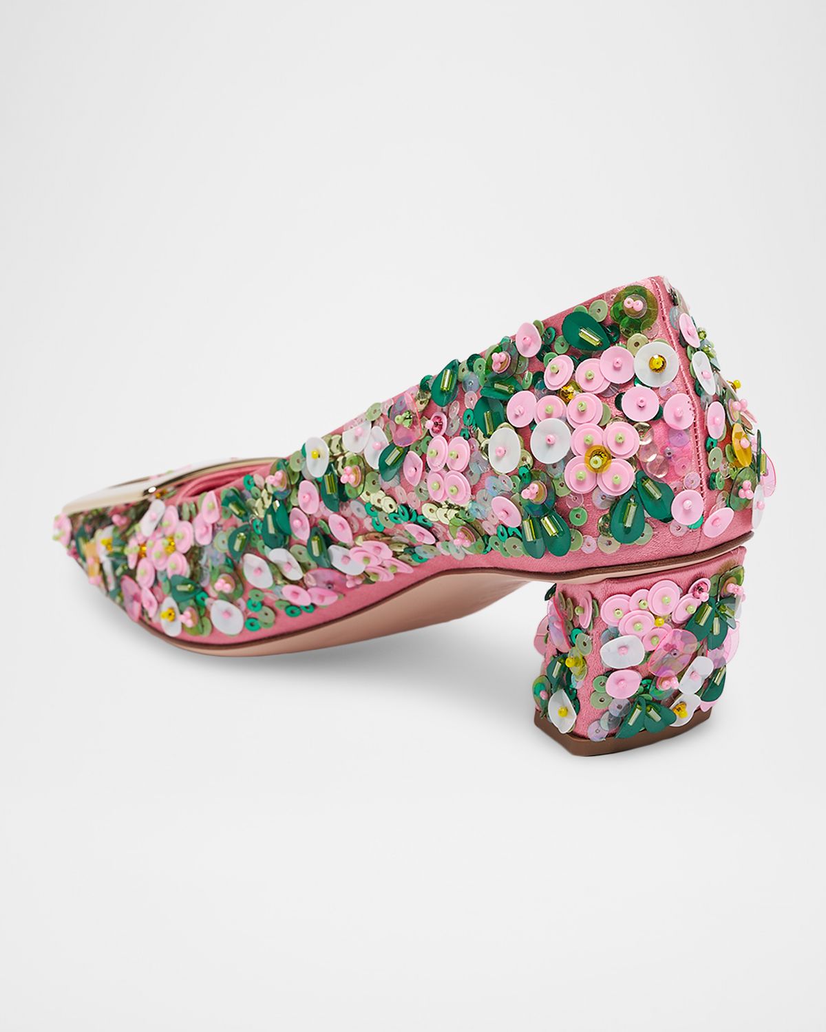 Roger Vivier Belle Vivier Sequin Satin Pumps