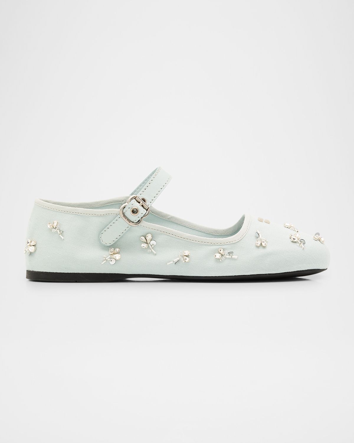 Miu Miu Embellished Canvas Mary Jane Ballerina Flats | Thumbnail 7 Miu Miu Embellished Canvas Mary Jane Ballerina Flats | Thumbnail 7