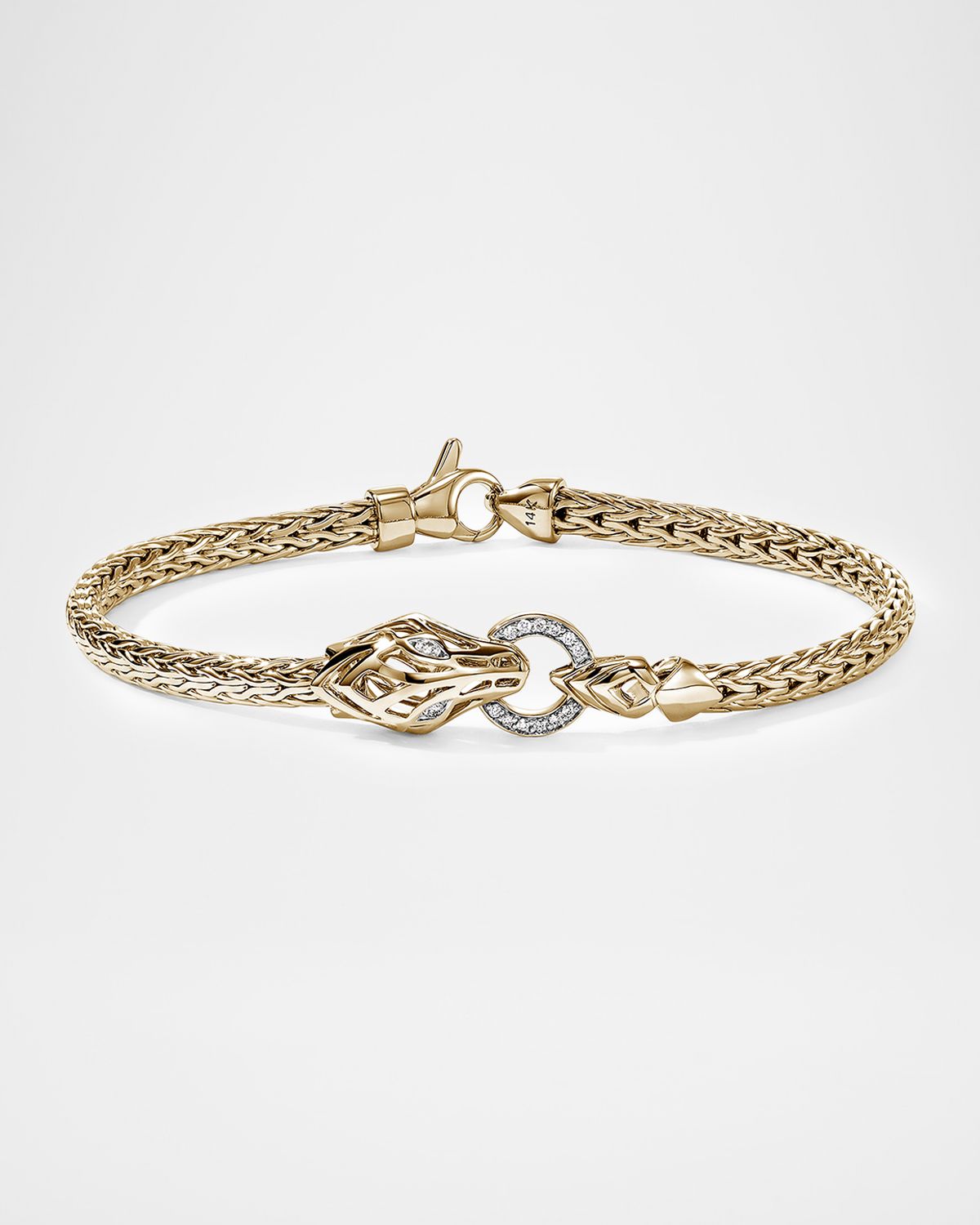 John Hardy Naga 14K Gold Bracelet with Diamonds
