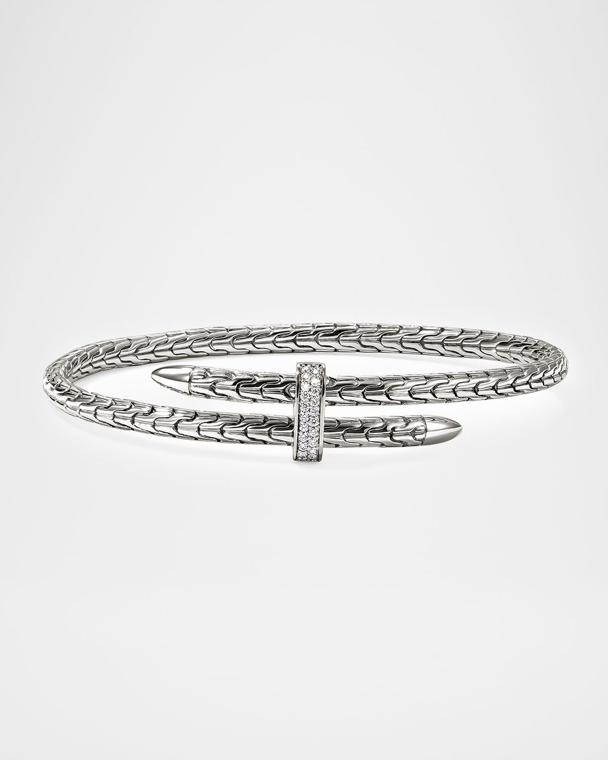 John Hardy Spear Flex Sterling Silver Cuff Bracelet with Diamonds - Women's Jewelry And Watches