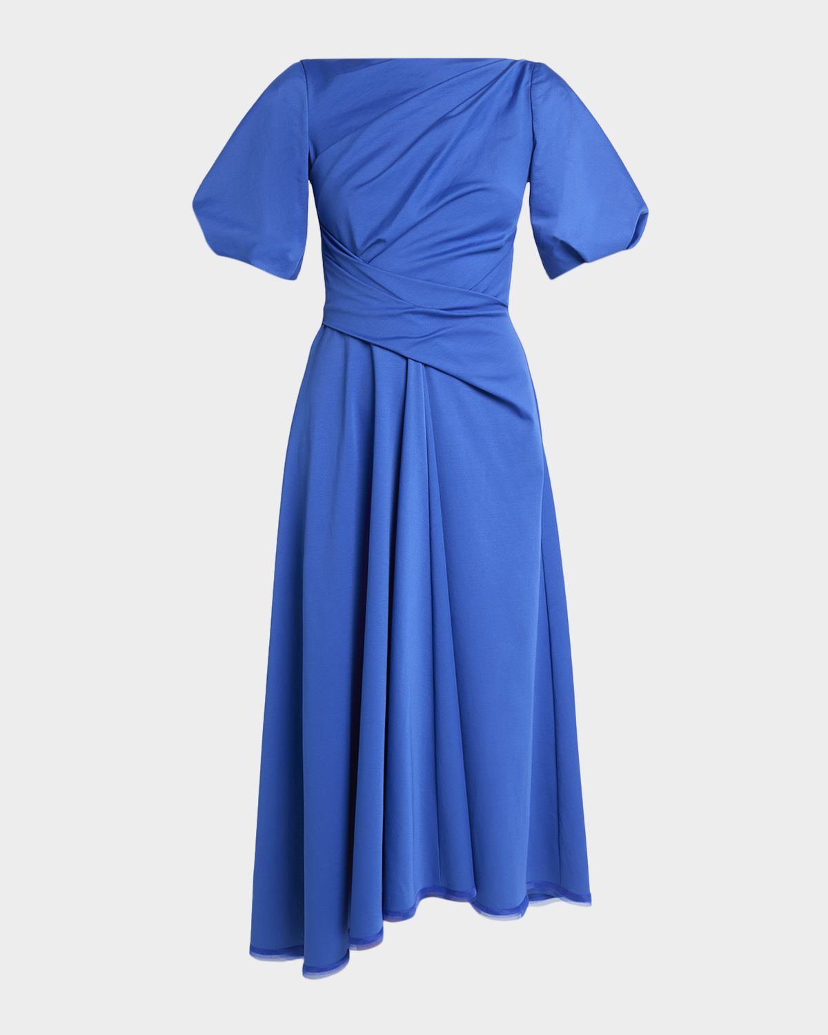 Talbot Runhof Ross Draped-Waist Midi Dress
