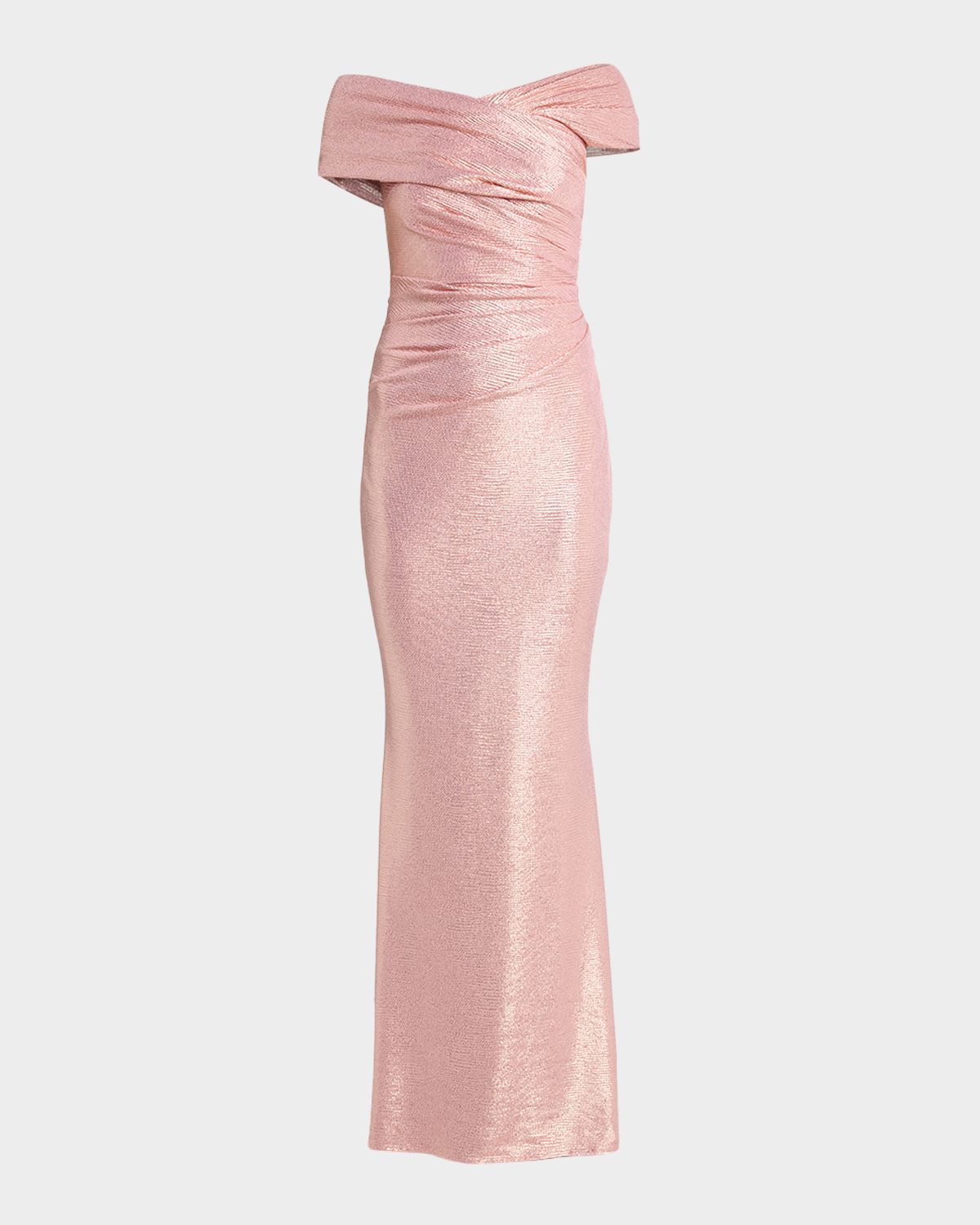 Talbot Runhof Mobina Draped Mirrorball Mermaid Gown