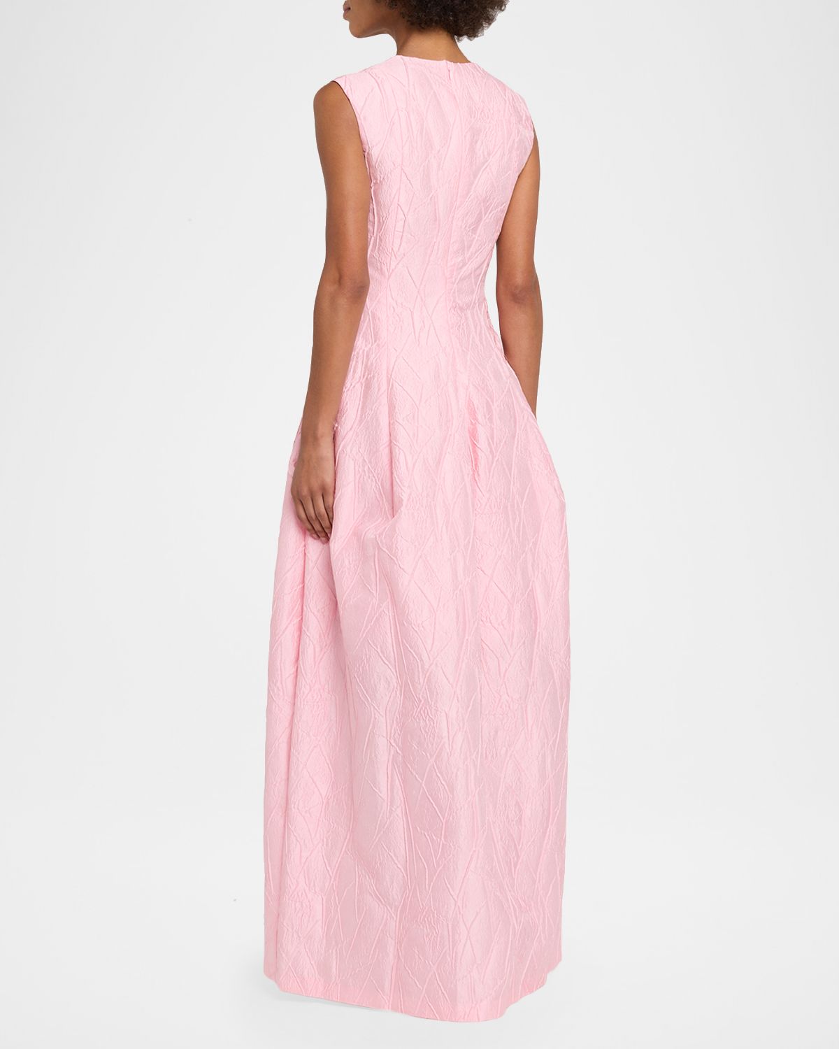 Talbot Runhof Sleeveless Textured Jacquard Pockets Gown | Thumbnail 3 Talbot Runhof Sleeveless Textured Jacquard Pockets Gown | Thumbnail 3