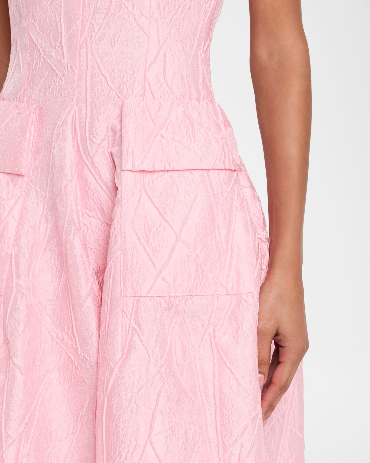 Talbot Runhof Sleeveless Textured Jacquard Pockets Gown | Thumbnail 5 Talbot Runhof Sleeveless Textured Jacquard Pockets Gown | Thumbnail 5