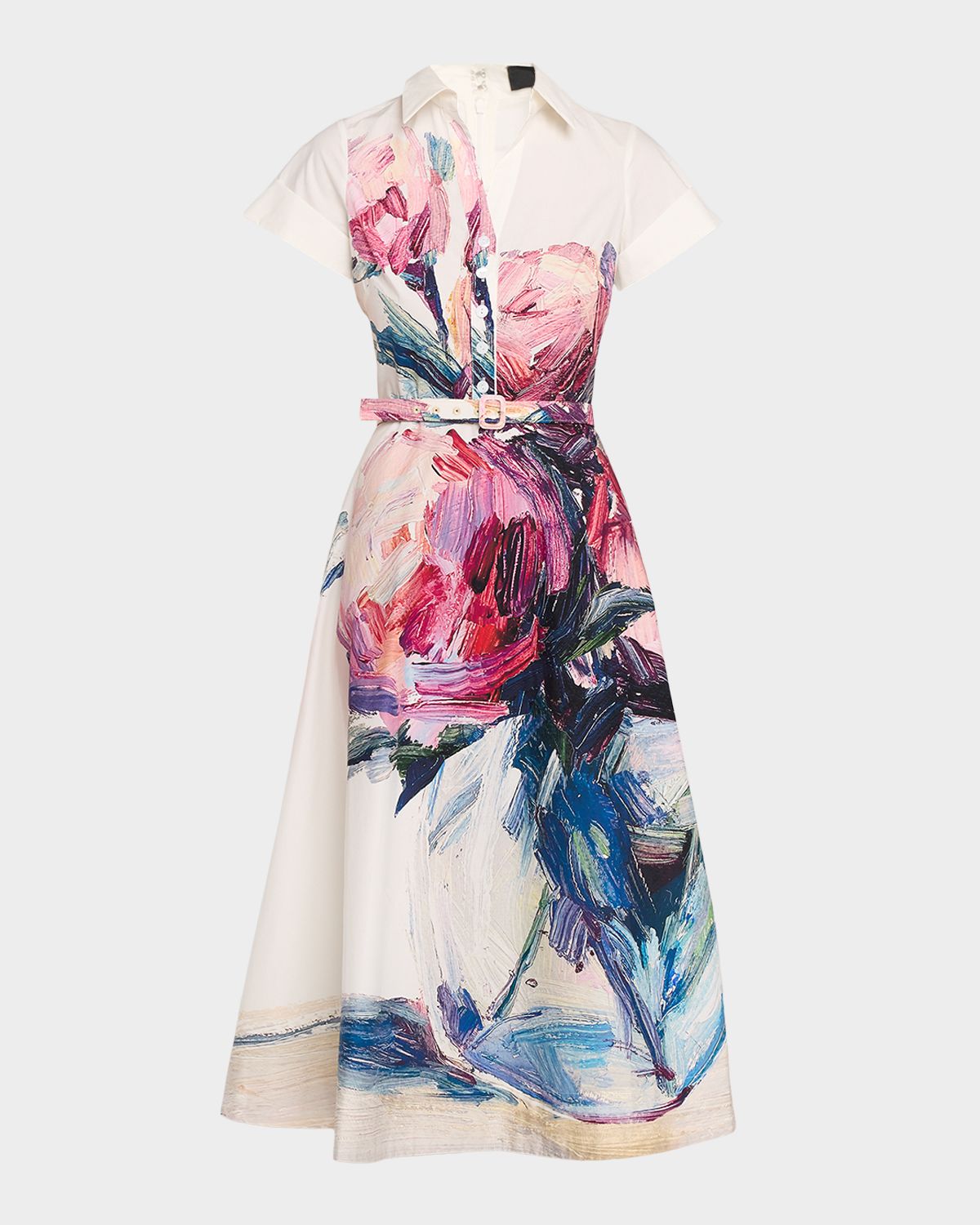 Rickie Freeman for Teri Jon Cotton Floral Short-Sleeve Shirtwaist Dress | Thumbnail 6 Rickie Freeman for Teri Jon Cotton Floral Short-Sleeve Shirtwaist Dress | Thumbnail 6