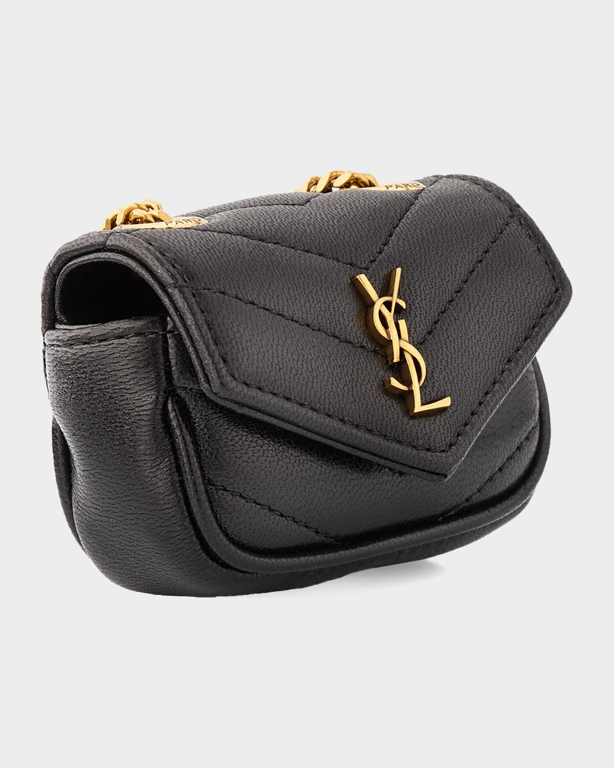 Saint Laurent LouLou YSL Quilted Leather Bag Charm | Thumbnail 3