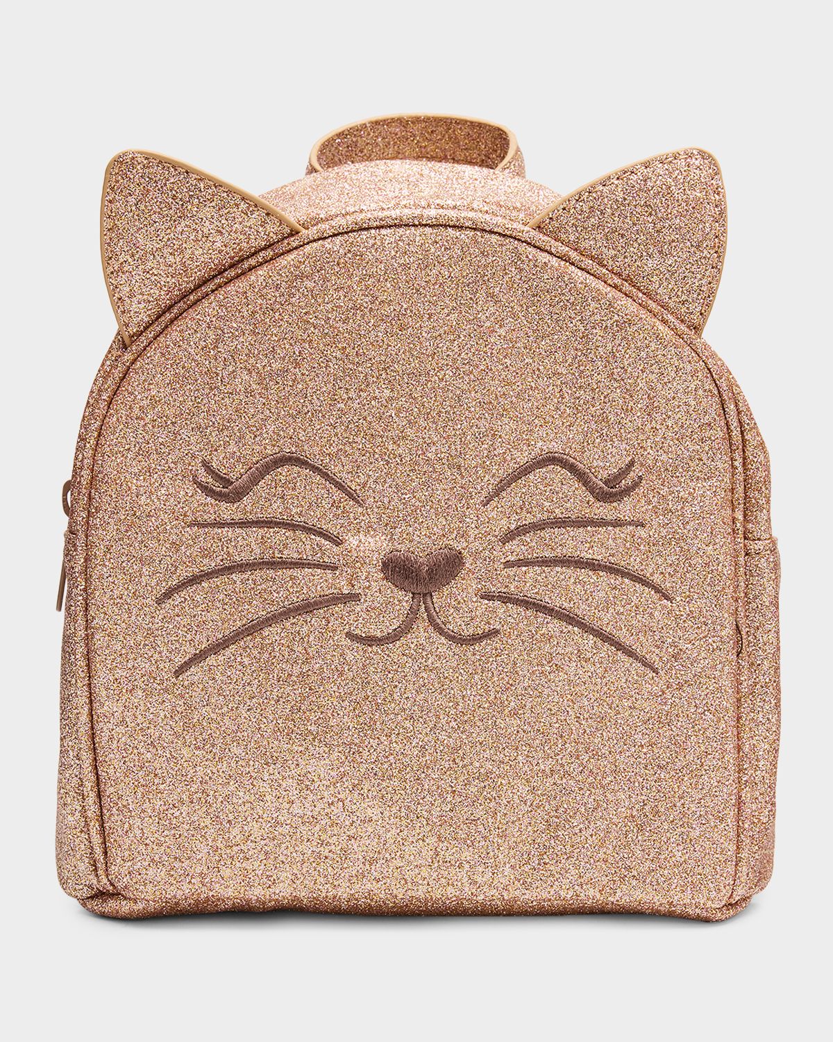 Molo Girl 's Kitty Glittery Faux Leather Backpack