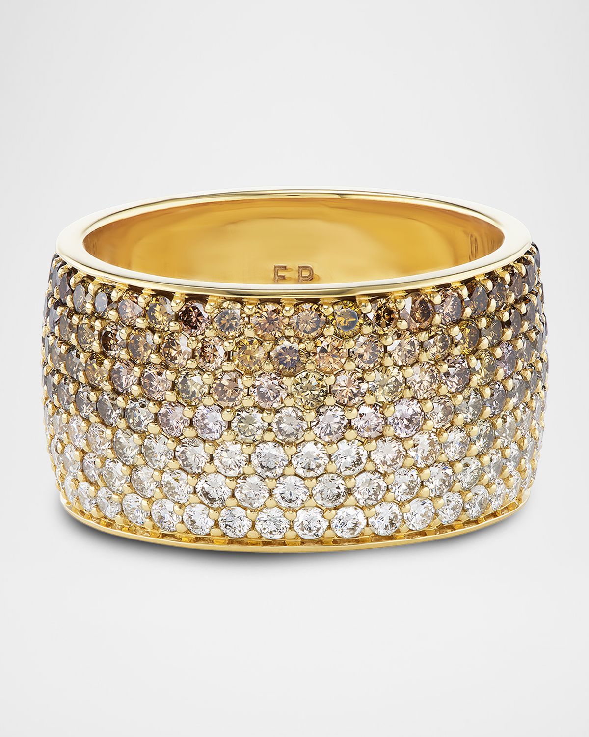 Emily P. Wheeler 18K Yellow Gold Ombre Champagne Diamond Cigar Ring