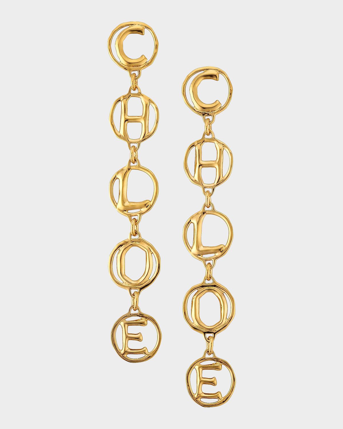 Chloe Logo Script Drop Earrings