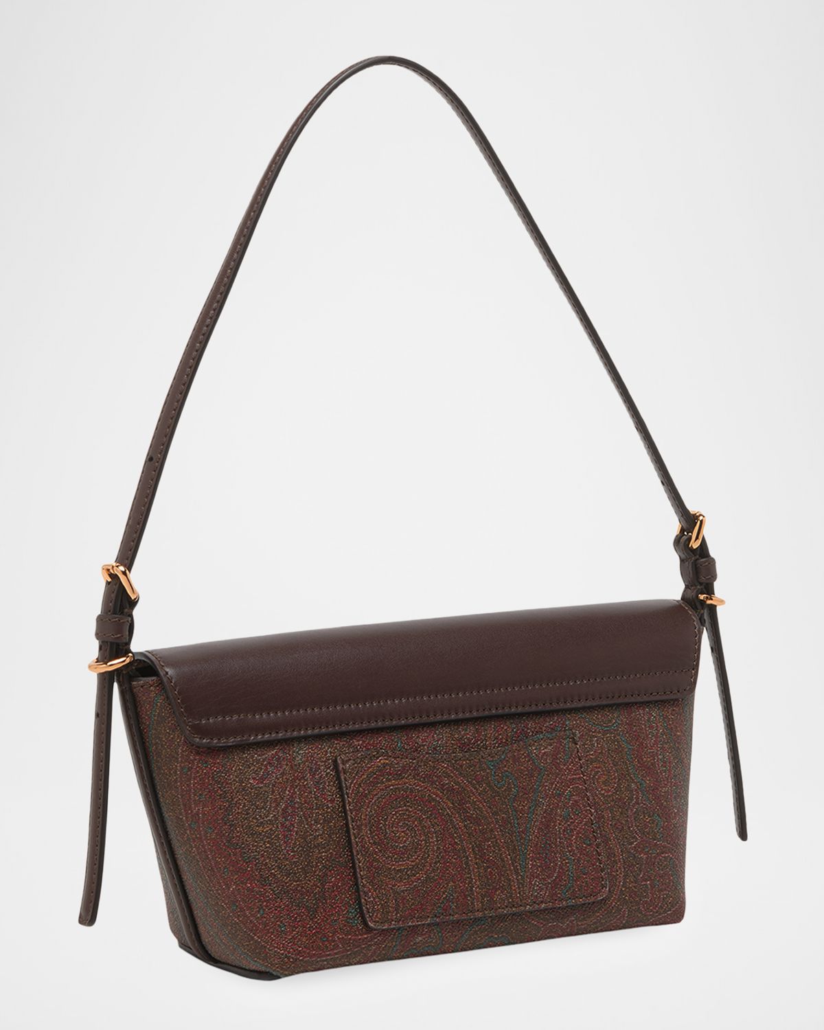Etro Barchetta Leather & Paisley Jacquard Shoulder Bag