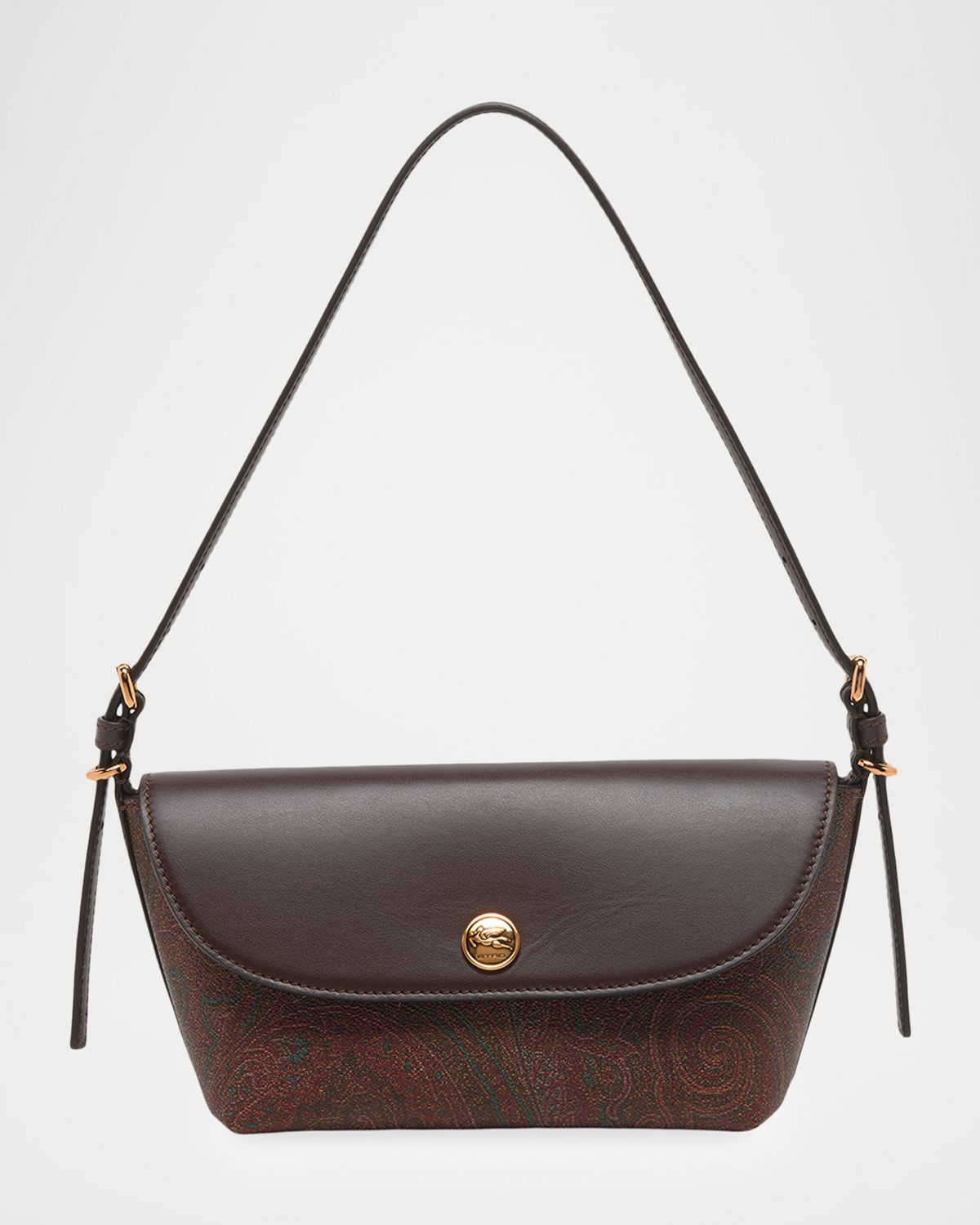 Etro Barchetta Leather & Paisley Jacquard Shoulder Bag