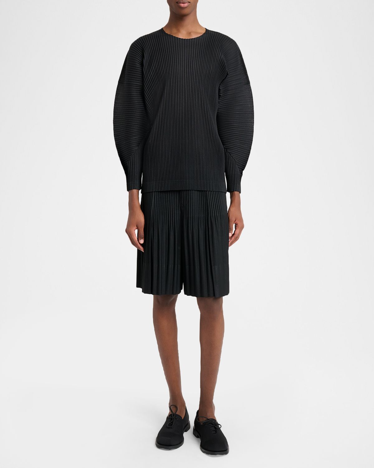Homme Plisse Issey Miyake Men 's Pleated Long-Sleeve Shirt