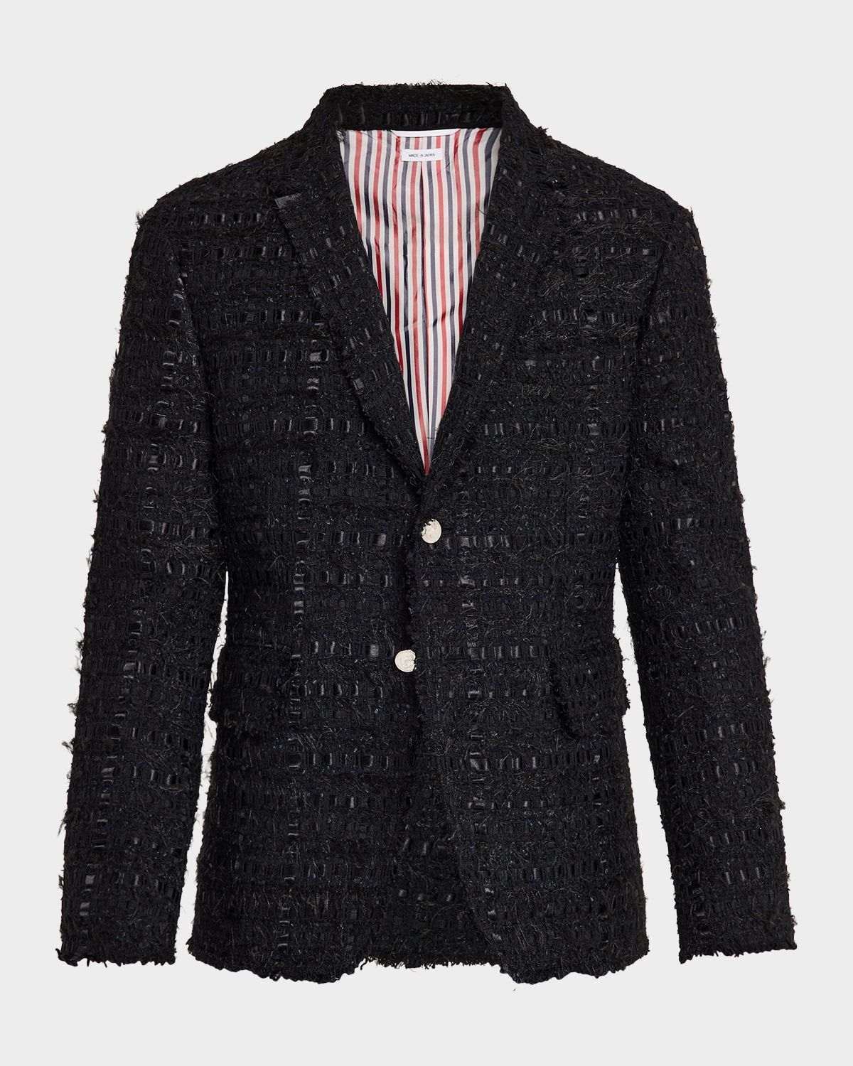 Thom Browne Men 's Unconstructed Frayed Tweed Sport Coat