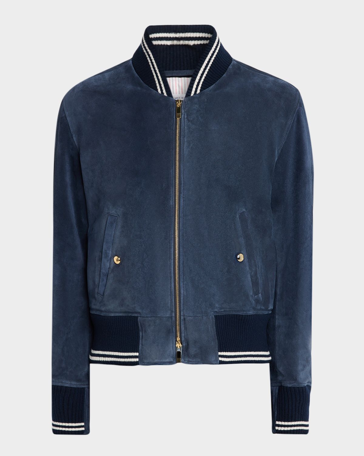 Thom Browne Men 's Suede Rib-Knit Blouson Jacket
