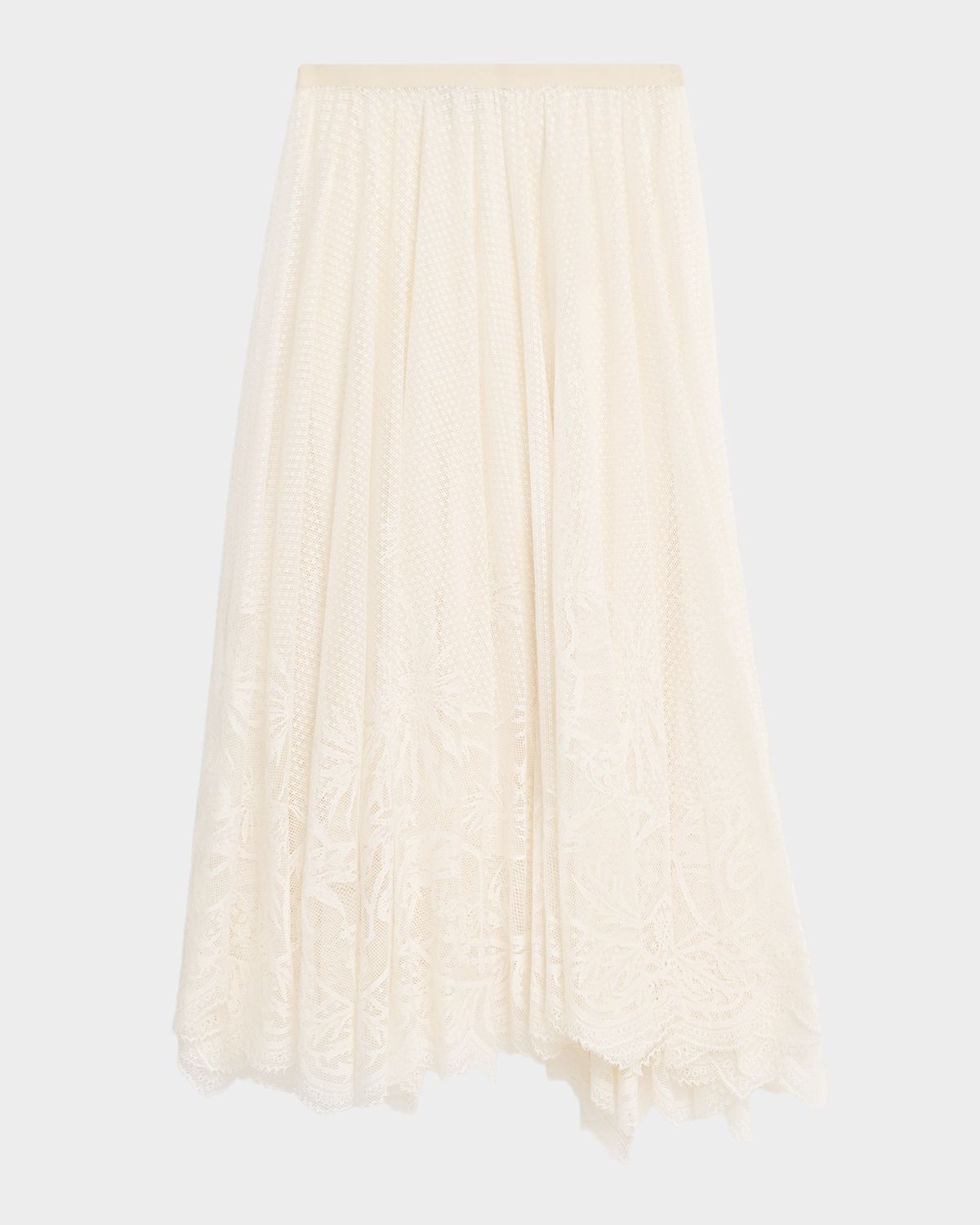 FABIANA FILIPPI Scalloped Jacquard Lace Midi Skirt